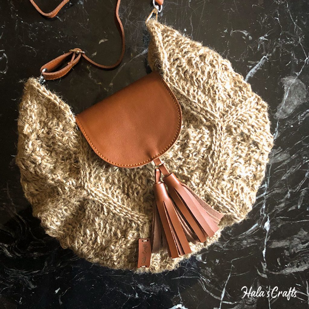 University round burlap bag