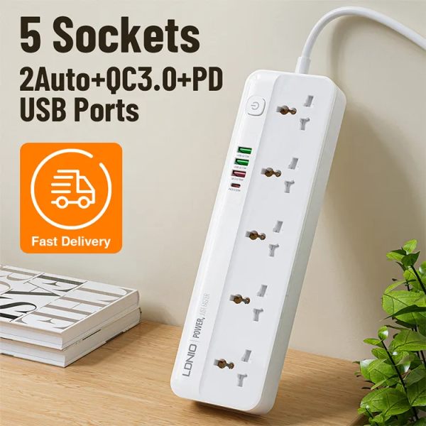 Ldnio Power Strip 5 UK 3 Usb A 1 Usb C SC5415d